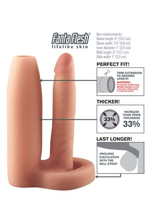 Увеличивающая пенис насадка для двойного проникновения Girth Gainer