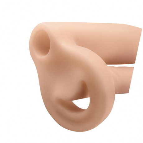 Увеличивающая пенис насадка для двойного проникновения Girth Gainer