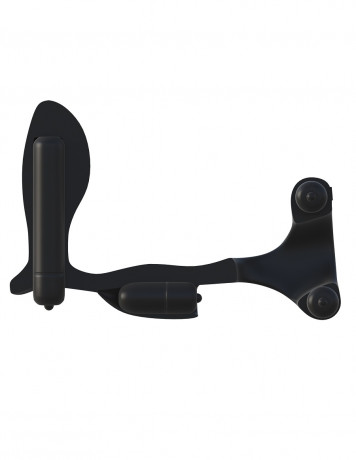 Виброкольцо с анальным фаллоимитатором и 4 вибраторами C-Ringz