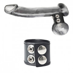 Хомут-утяжка для мошонки из кожи на клепках SNAP BALL STRETCHER