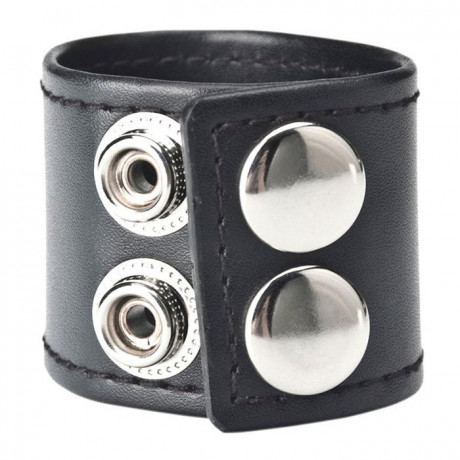 Хомут-утяжка для мошонки из кожи на клепках SNAP BALL STRETCHER