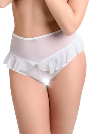 Эротические белые трусики с высокой посадкой Lana