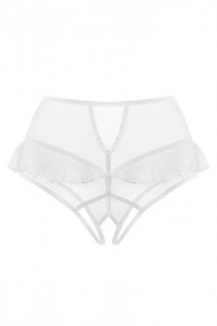Эротические белые трусики с высокой посадкой Lana