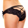 Оригинальные трусики с бантом из черного кружева