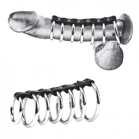 Тяжелый хомут на пенис с 7 кольцами