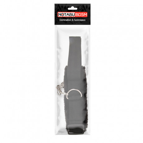 Черные меховые наручники для эротических забав