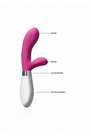 Вибромасссажер с закругленной головкой и гибким клиторальным отростоком Achilles