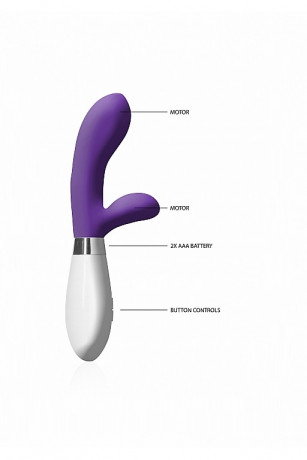 Вибромасссажер с закругленной головкой и гибким клиторальным отростоком Achilles