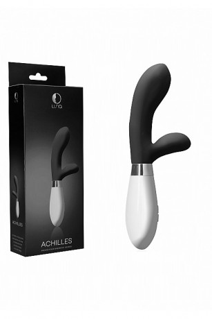 Вибромасссажер с закругленной головкой и гибким клиторальным отростоком Achilles